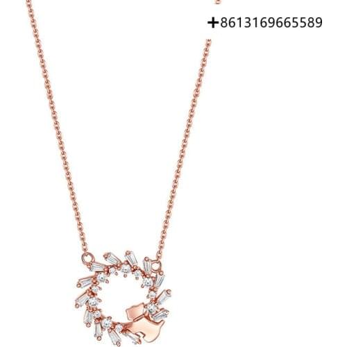 Fashionable boutique 925 silver necklace design jewelry month osmanthus simple fashion temperament clavicle chain new trend