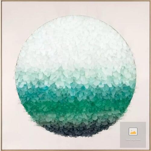 Award winning design Sea Glass 3D Wall art Framed Mordern luxury Home decorations Installation Mixed media artwork Wall decor