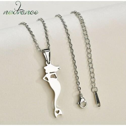 Nextvance Mermaid Pendant Necklace Choker Necklace Fish Chain Jewelry For Girlfriend Mother Wife