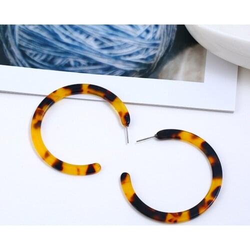 SUMENG New Simple And Versatile Geometric Earrings Acetate Plate C-type Earrings Female Vintage Ear Drop 2019 Gifts Jewelry