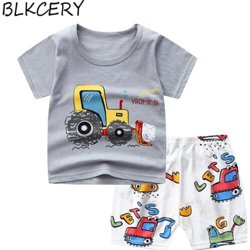 Baby Boy Clothing New Summer Baby Clothes Sets for Girl Cotton Cartoon Car T-shirt Short Pants Sets 0-4Y Little Kid 2pcs/set