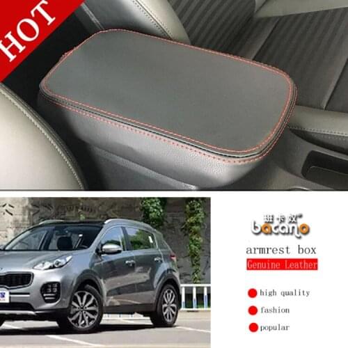 Genuine Leather Armrest Console Pad Cover Cushion Support Box Armrest Top Mat Liner For HYUNDAI 2009-2013 Sportage KX5