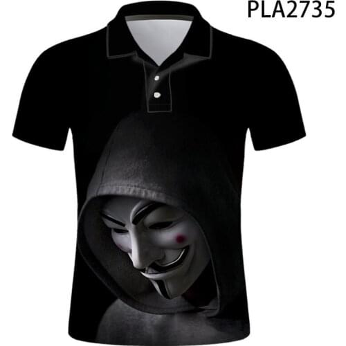 3D Printed Polo Shirt Men Ropa Mask Polo Homme Fashion Camisas Streetwear Casual Hombres Harajuku Cool Short Sleeve Tops