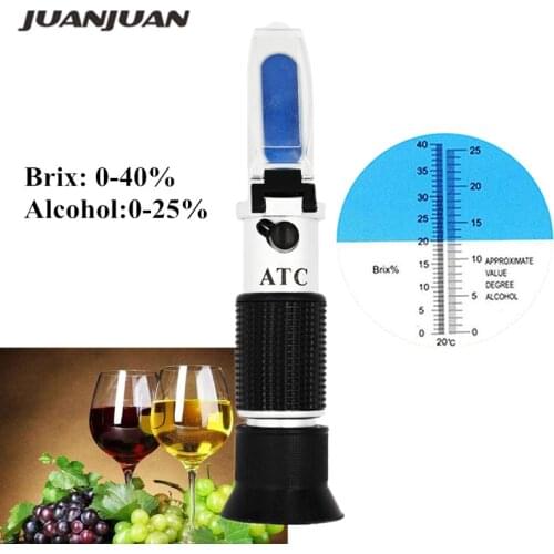 Handheld alcohol refractometer sugar Brix 0-40% alcohol 0-25% alcoholometer sugar meter refratometro 50%OFF