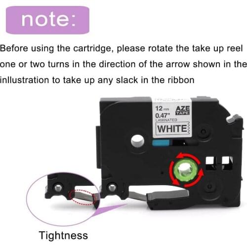 Compatible Label Tape Replacement for Brother P Touch TZe Label Tape 12mm 0.47 Inch (Black on White/Orange/Red/Blue/Yellow/Green