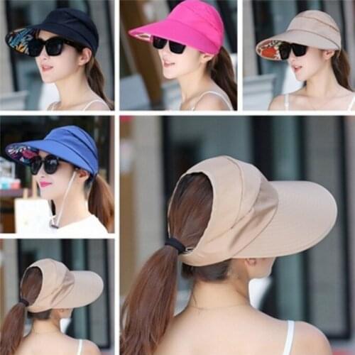 UV Protect Sun Hat Foldable Large Brim Visor Cap Beach Sun Hat Outdoor Fashion