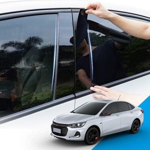 Car Styling PVC Car Window Pillar Trim Sticker Middle BC Column Stickers Auto External Accessories For Chevrolet Onix 2020 2021