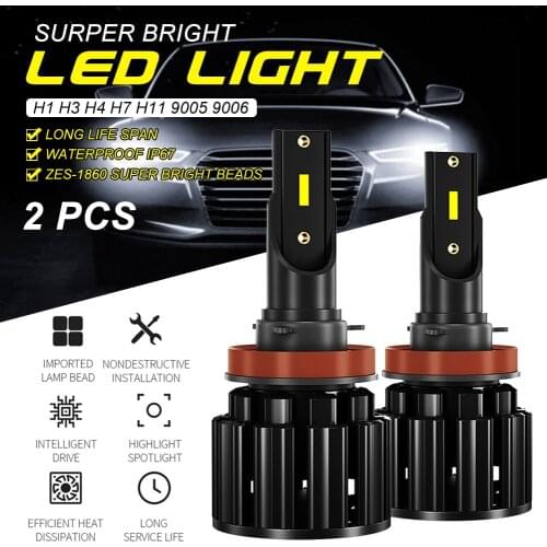 SALE 1 Pcs LED Car Headlight Bulbs 9-30V H1/H3/H4/H7/H11 6500K 8000LM High Brightness IP67 Waterproof Car Accessories In Stock