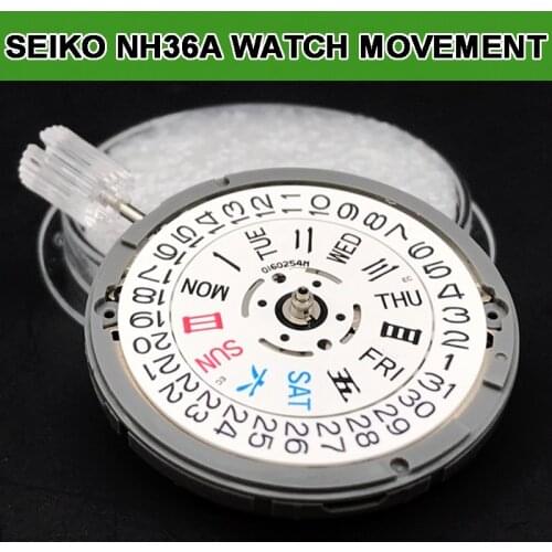 SEIKO Japan Automatic Movement NH36/NH36A Self-winding Mechanical Top Quality Date/Day Setting 24 Jewels Watch Replacements