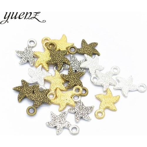 YuenZ 30pcs Starfish Charms Pendants Jewelry Making 17*13mm D791