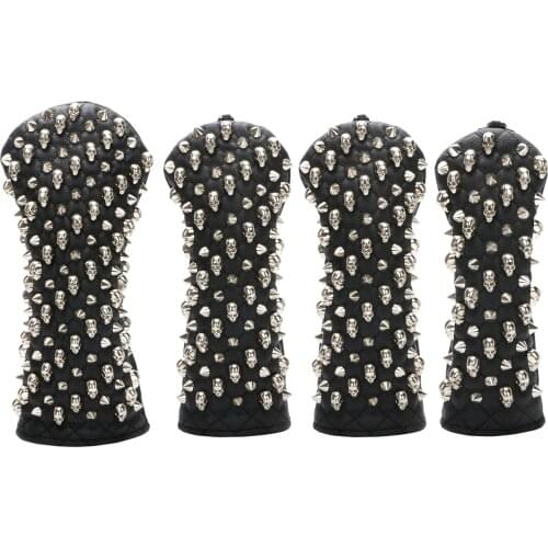 Skull Rivet Golf Club Driver Fairway Wood Hybrid UT Putter Mallet Putter Headcover Sports Golf Club Accessories Equipment