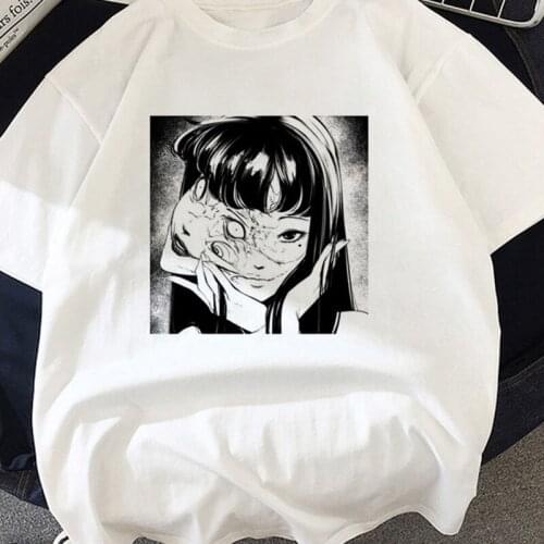 2021 Horror Comics Junji Ito Ladies T Shirt Short Sleeve O-neck Pullover Streetwear Casual Summer Kawaii Top Women Clothing