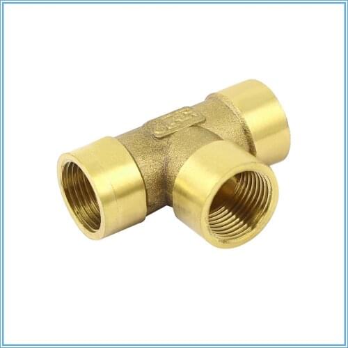 1/8" 1/4" 3/8" 1/2" 3/4" BSP Female Thread 3 Way Tee Type Brass Pipe Fitting Adapter Coupler Connector For Water Fuel Gas