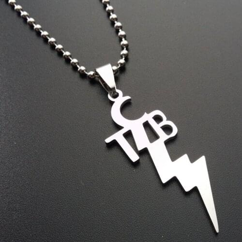 10 Stainless Steel Letter TCB English alphabet Necklace English Initial Symbol Abbreviation Lightning Mens Necklace jewelry
