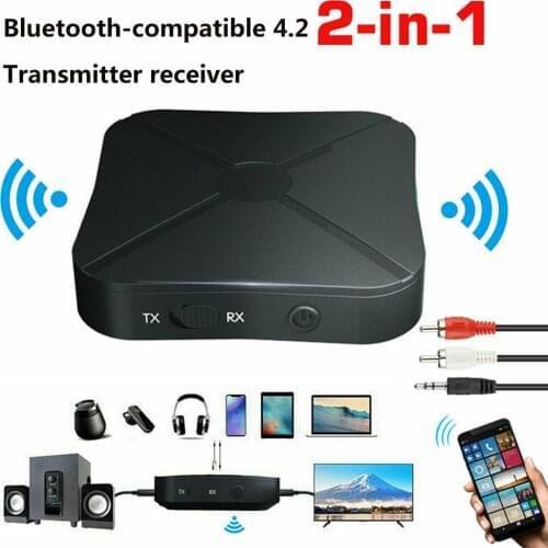 2 In 1 KN319 Wireless Bluetooth Audio Receiver Transmitter 3.5mm AUX Jack RCA USB Dongle Stereo Adapter For Car TV PC Headphone
