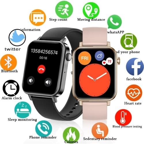 2021 New Bluetooth Call Smart Watch Women Health Tracker Full Touch Waterproof Smartwatch Custom Dial Sport Fitness Ladies Watch