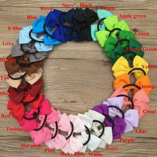 XIMA 25pcs 3''Ribbon Hair Bows Knot Barrettes Head Rope Ponytail Holder Hair Accessories