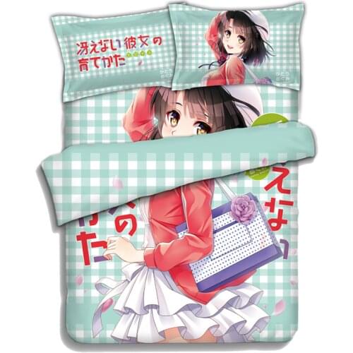 Anime Saenai Heroine no Sodatekata Katou Megumi Bed sheets Bedding Sheet Bedding Sets Bedcover Quilt Cover 4PCS