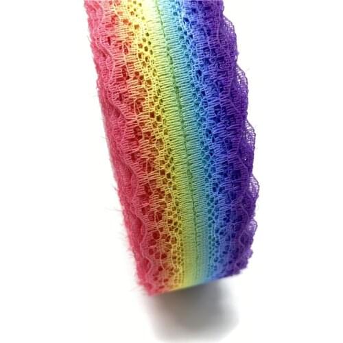 5Yards 28mm Double color Wide Bilateral Handicrafts Embroidered Net Lace Trim Ribbon Wedding Birthday Christmas Decorations #09