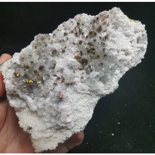 798.5g natural red crystal and colored pyrite calcite associated mineral specimen stone and crystal healing crystal quartz