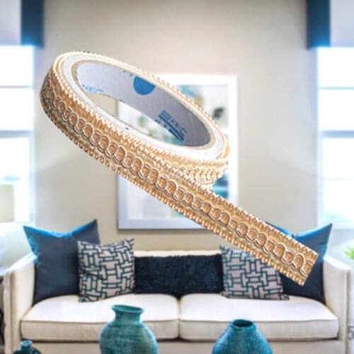 12M/Lot Curtain Accessories Lace Track Side Clothes Decoration Light Edge Home Decoration Sofa Belt Pillow Seam Gold Small Braid