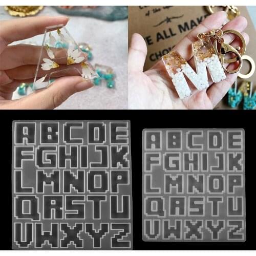 English Alphabet Epoxy Resin Molds Letter UV Resin Mold Silicone For DIY Jewelry Making Findings Supplies Casting Molds