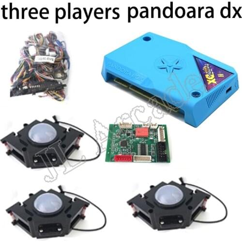 Arcade Game Board 3 plyaers Kit Pandora Box for Horizontal Cocktail Table with 3 USB XL Tracbkball Cables Converter Retro Parts