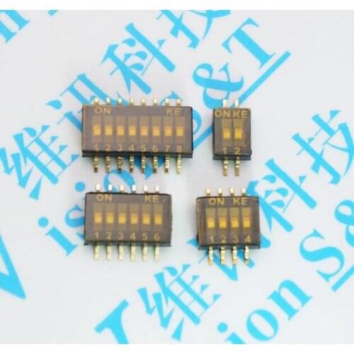 Free shipping 10PCS DSHP04TSGER 1.27mm 2 4 6 8 bits Dial the code switch 2 4 6 8road SMD-8 best quality