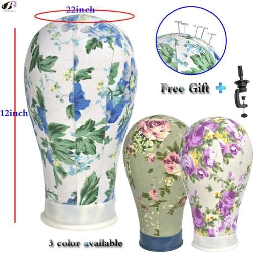 Bolihair 3Colors Canvas Block Head Wig making Stand Hairstyle Training Mannequin Head Salon Hairdressing Training Head Extension