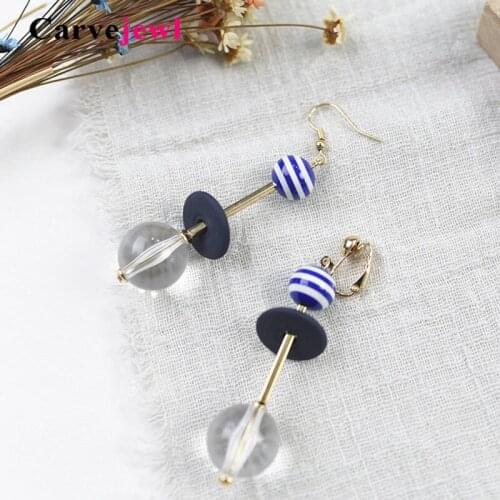 Carvejewl drop dangle earrings resin beads OL romantic fashion long earrings for women jewelry Korean Japanese earring wholesale