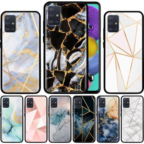Case For Samsung Galaxy A51 A71 A21s A31 M31 A41 A12 M51 A02s A11 M30s A91 M21 Phone Cover Soft Coque Marble Line Art Funda Capa
