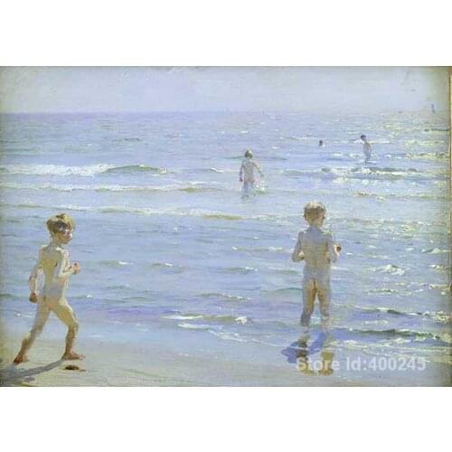 Decorative art Boys Bathing by Peder Severin Kroyer paintings for bedroom Hand painted High quality