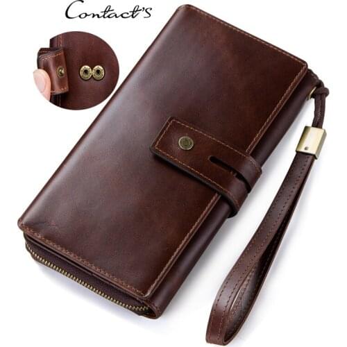 Mens Leather Wallet Vintage Leather Mens Wallet Tri-fold Clutch Bag Large Capacity Multi-function Wallet Card Holder