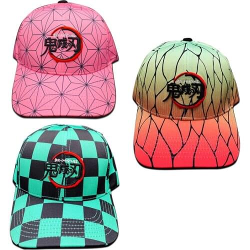 Cartoon Demon Slayer Kamado Tanjirou Kamado Nezuko Agatsuma Zenitsu Sunmer Cotton Baseball Hat Cap Cosplay Gift