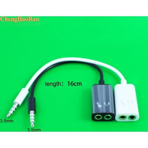 16CM 1 to 2 Audio Earphone Headphone Extension Cable 3.5mm Jack Aux Spliter Adapter Male to Female for Car iPhone Speaker DVD