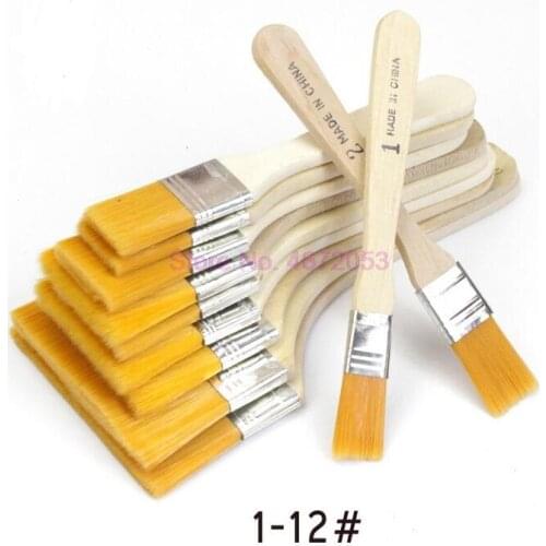 200pcs/lot Nylon Hair Painting Brush Oil Watercolor Water Powder Propylene Acrylic Differeent Size Paint Brushes Art Supply