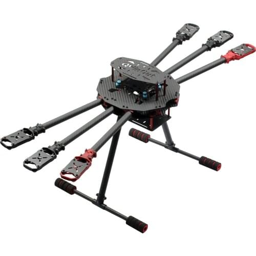 Q705/ Q650 3K Carbon Fiber 6-Alex Aircraft Folded Arm FPV Drone UAV Quadcopter Frame Kit w/ Landing Gear Skid for DIY Helicopter