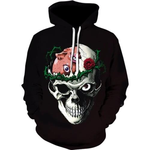 Skull headr Men Hoodies Sweatshirts 3D Printed Funny Hip HOP Hoodies Novelty Streetwear Hooded Autumn Jackets Mlae Tracksuits