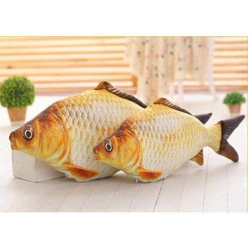 2017 3D Novelty Fish Shade Cushion Home Decor Sofa Office Nap Pillow Carp Cushions Car Seat Cushions Two Size