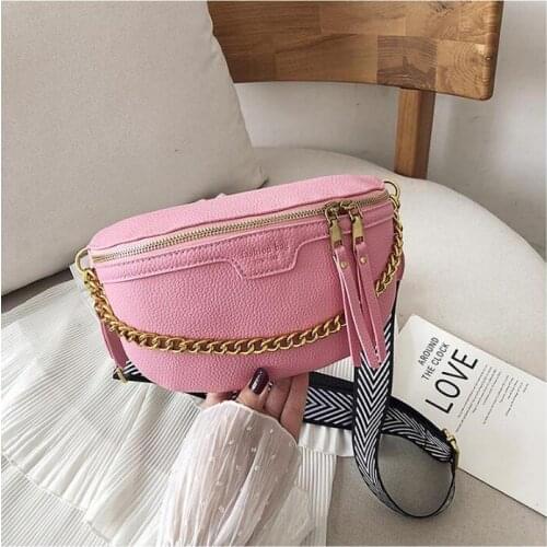 2021 New Womens Waist Bag Chest Bag PU Waterproof Messenger Waist Pack