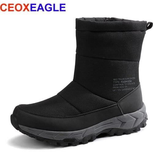 New snow boots men waterproof mens winter boots With Fur winter shoes slip-resistant Men Boots outdoor platform thick plush warm