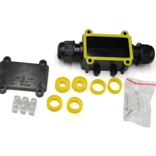 One In One Out IP68 Waterproof Junction Box Plastic Cable Led Terminal Box 450V With Aprons