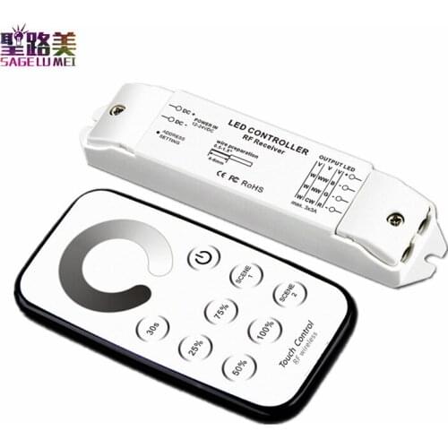 T1+R3 DC12V-24V Single color Led Touch Dimmer mini RF Remote Controller brightness adjustment for 5050 2835 3828 led strip light