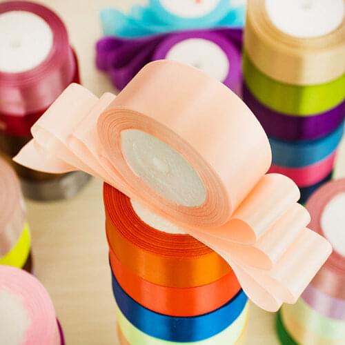 Colorful 40mm Single Face Satin Ribbons DIY Roses Flowers Wedding Sashes Girls Bow Ties Wedding Birthday Gift Wrapping Ribbons