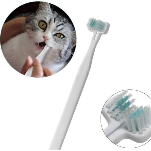 Double Heads Pet Toothbrush Soft Brushing Dogs Cats Teeth Cleaning Freshener Protection Oral Care For Pet Dog Cat Supplies