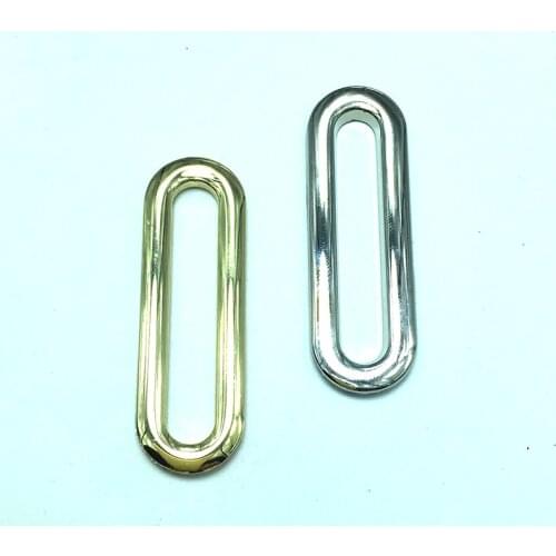 2.5 Inch (62mm) Oval Screw Back Eyelets, Nickel Finish or Gold Finish