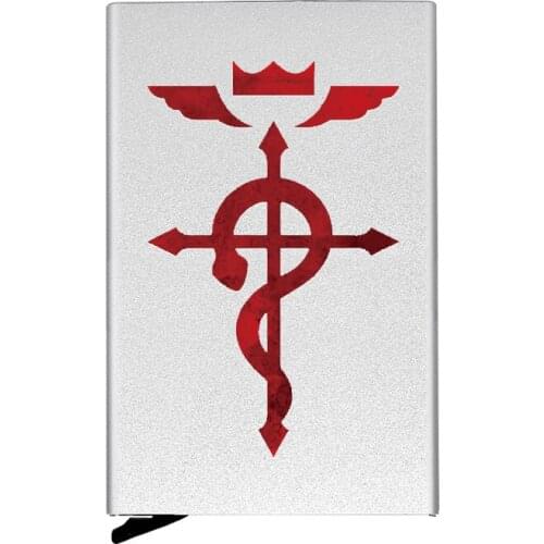 Personalized Metal Men Women Credit Card Holder High Quality Fullmetal Alchemist Travel ID Cardholder Case Rfid Wallet