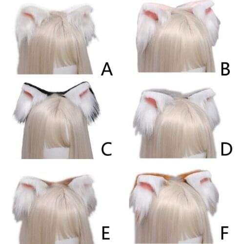 Lovely Faux Fur Kitten Ears Lolita Hair Clips Japanese Anime Cosplay Furry Animal Hairpins Halloween Costume Party Props