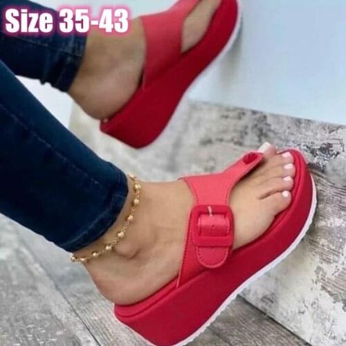 Miaoguan Sandals Light Comfort Shoes Woman 2021 Women Wedges Sandals Summer Casual Flip Flops Women Platform Slipper Beach Sport