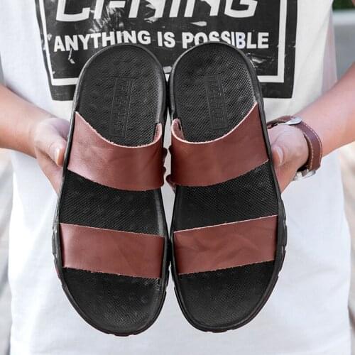 Mens Trending Summer Outdoor Leisure Non-Slip Beach Luxury Sandals Fashion Shoes Slippers Mens Sandals Anti-foot odor